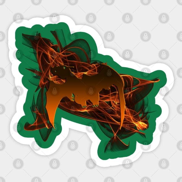 Dragon From The Ashes on Emerald Green Sticker by LANStudios